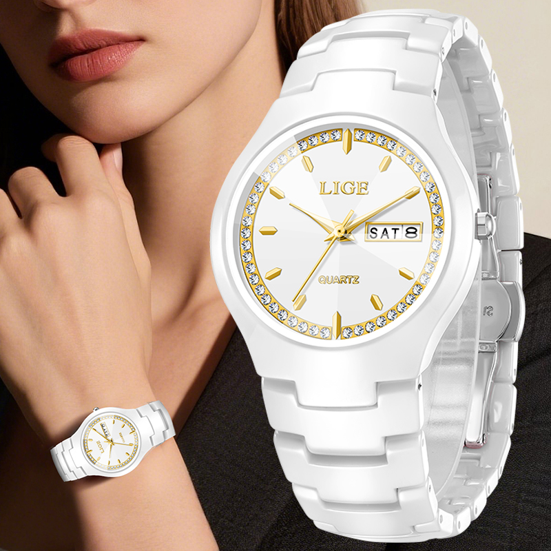 Vintage Fashion Week - LIGE Ceramic Watch Elegant Women's Watch