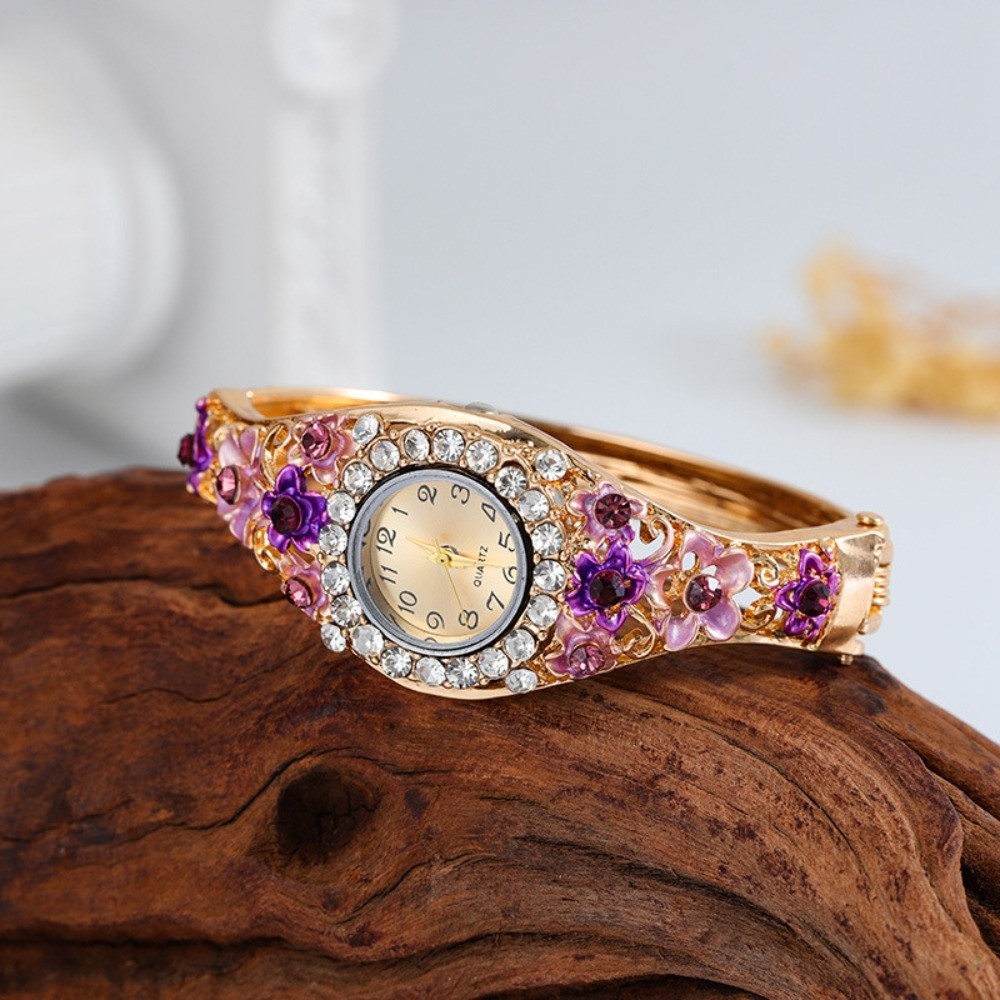 Vintage Fashion Week - Rich In Flowers Vintage Watch Rhinestone