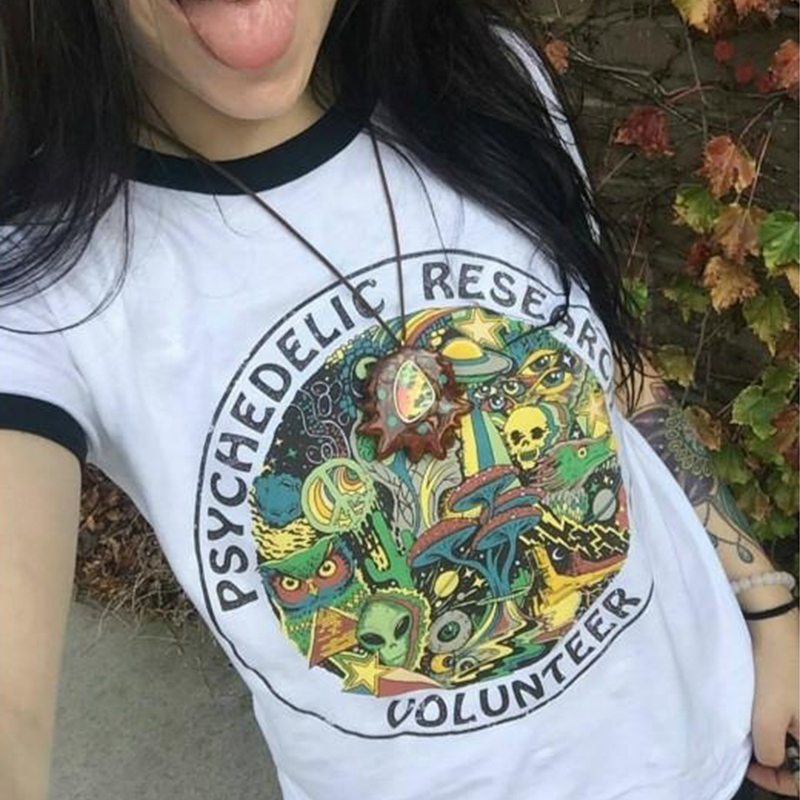 Vintage Fashion Research - Psychedelic Research Volunteer Unisex Vintage Ringer