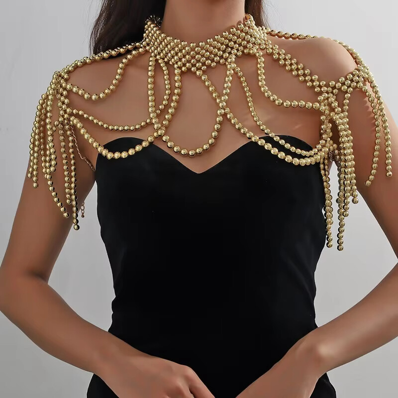 1SET shawl body jewelry beads  - Vintage Fashion Fabrics ulasan dan harga