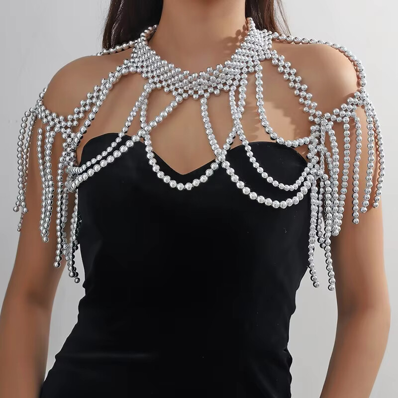 1SET shawl body jewelry beads  - Vintage Fashion Fabrics ulasan dan harga