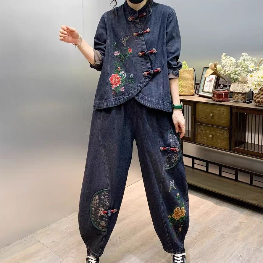 Vintage Button Loose Embroider - Vintage Fashion Fabrics ulasan dan harga