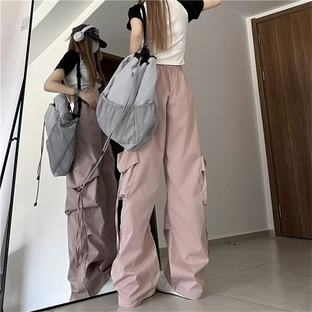 Plus Size Women Cargo Pants Hi - Vintage Fashion Fabrics ulasan dan harga