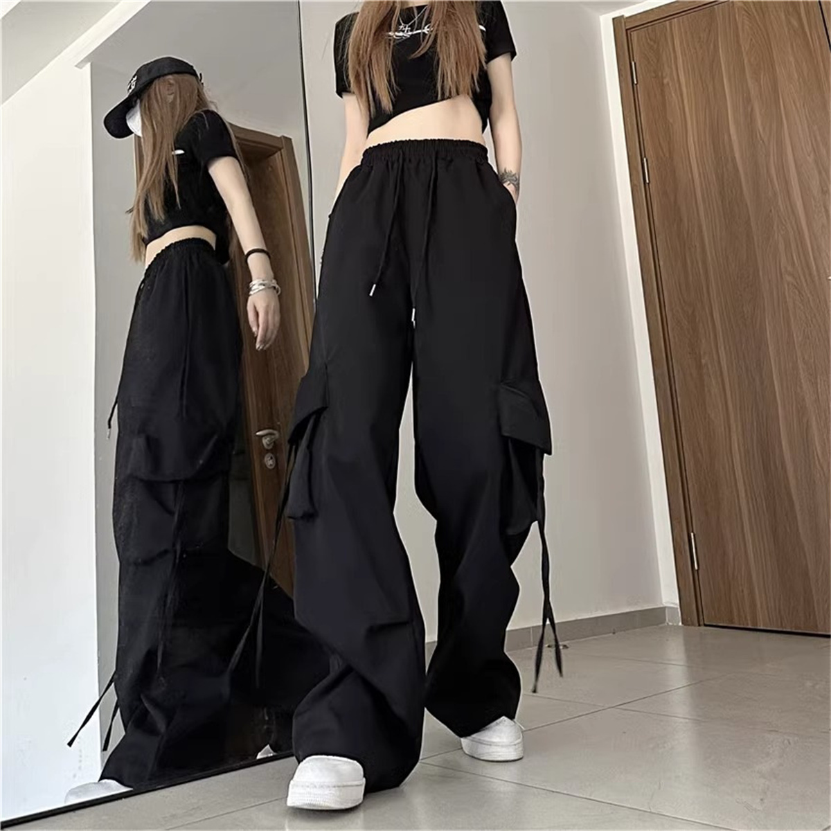 Plus Size Women Cargo Pants Hi - Vintage Fashion Fabrics ulasan dan harga
