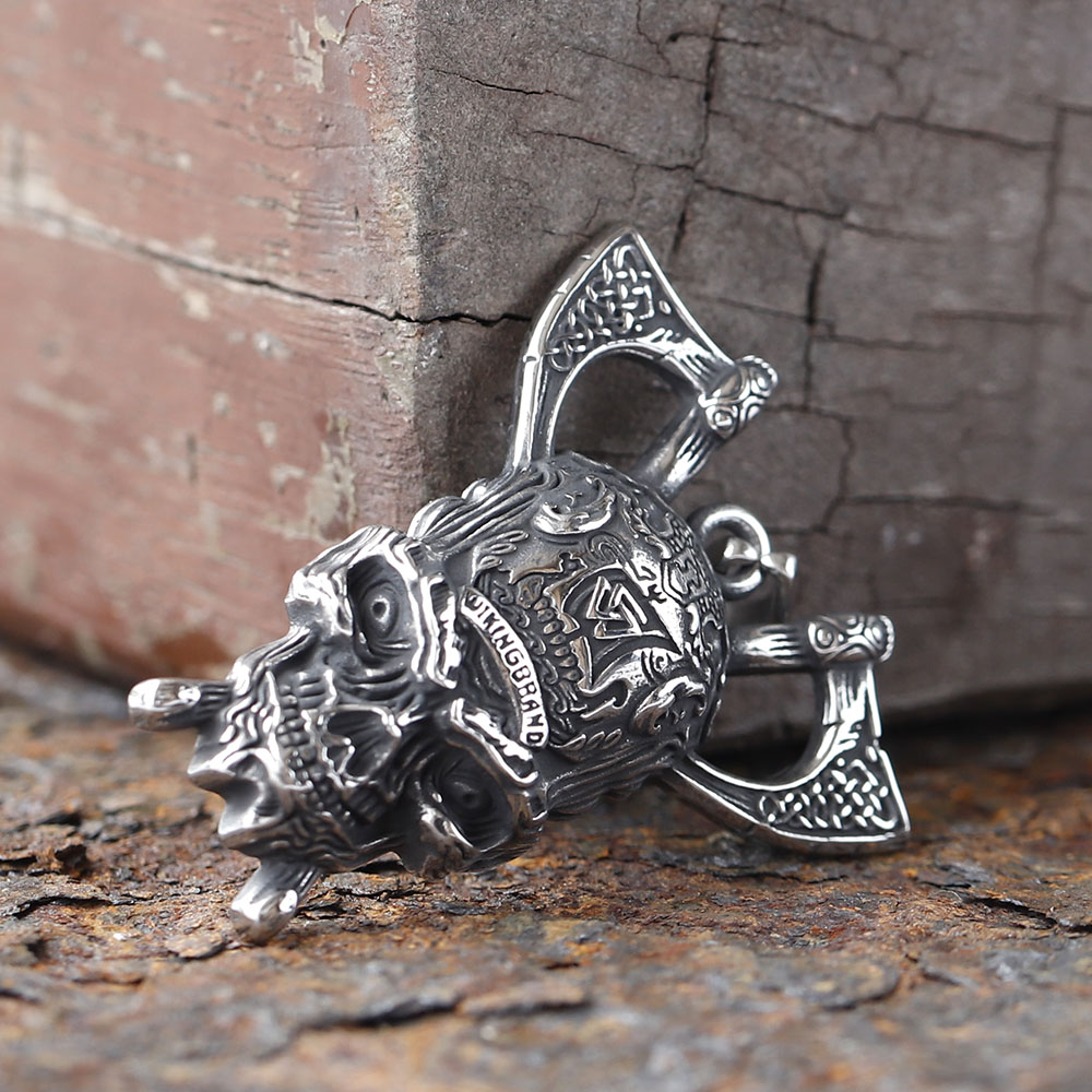 2024 New Viking Skull With Axe - Vintage Fashion Guide ulasan dan harga