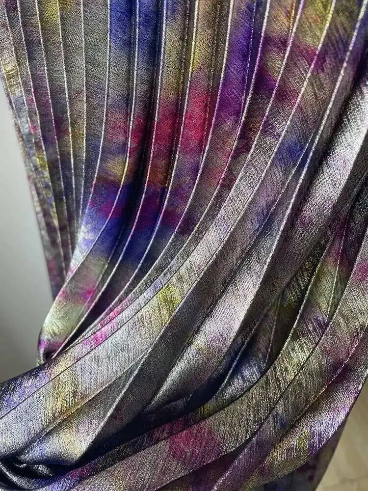 Shiny Colorful Luxury High Wai - Vintage Fashion Old Money ulasan dan harga