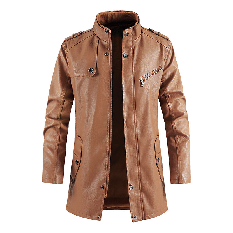 Mid-Length Faux Leather Motocy - Vintage Windbreaker Nylon ulasan dan harga
