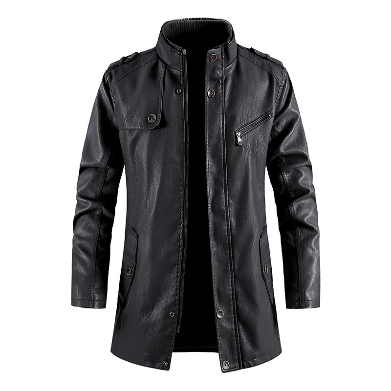 Mid-Length Faux Leather Motocy - Vintage Windbreaker Nylon ulasan dan harga