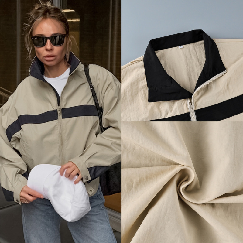 Women Color Block Windbreaker  - Vintage Windbreaker Nylon ulasan dan harga