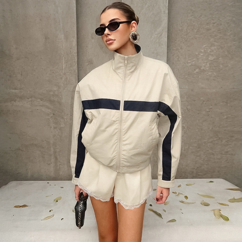 Women Color Block Windbreaker  - Vintage Windbreaker Nylon ulasan dan harga