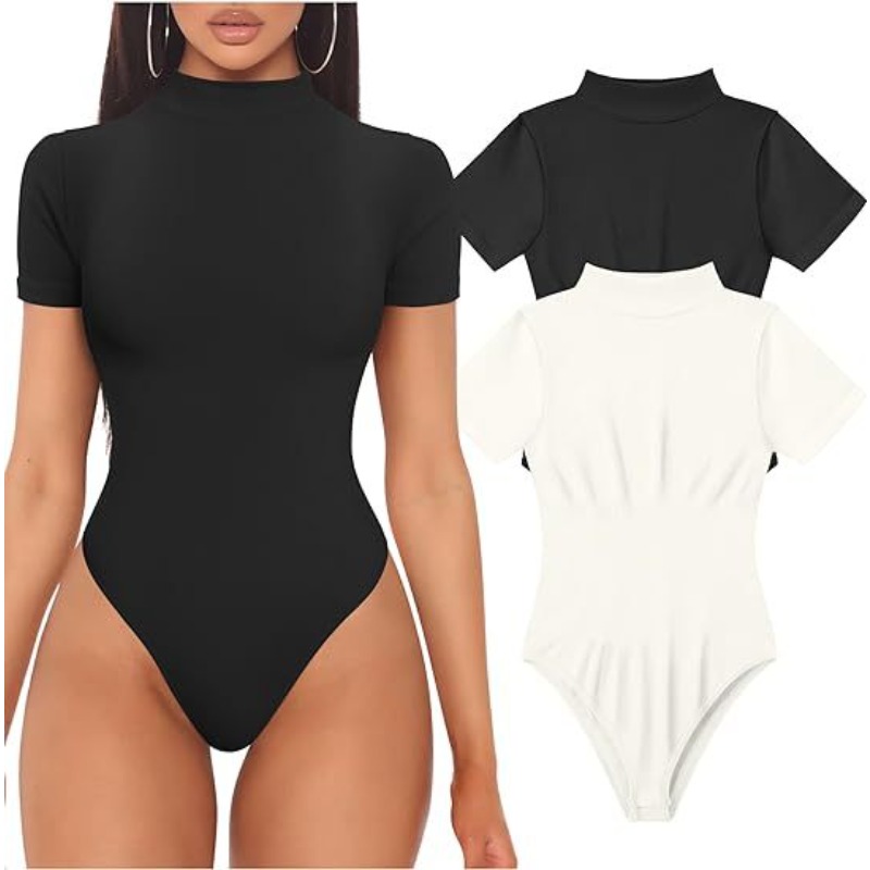 Short Sleeve Turtleneck Bodysu - Vintage Fashion Fabrics ulasan dan harga