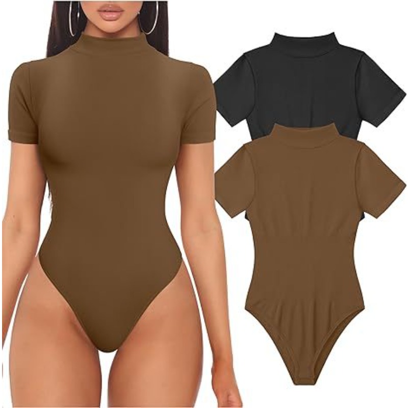 Short Sleeve Turtleneck Bodysu - Vintage Fashion Fabrics ulasan dan harga