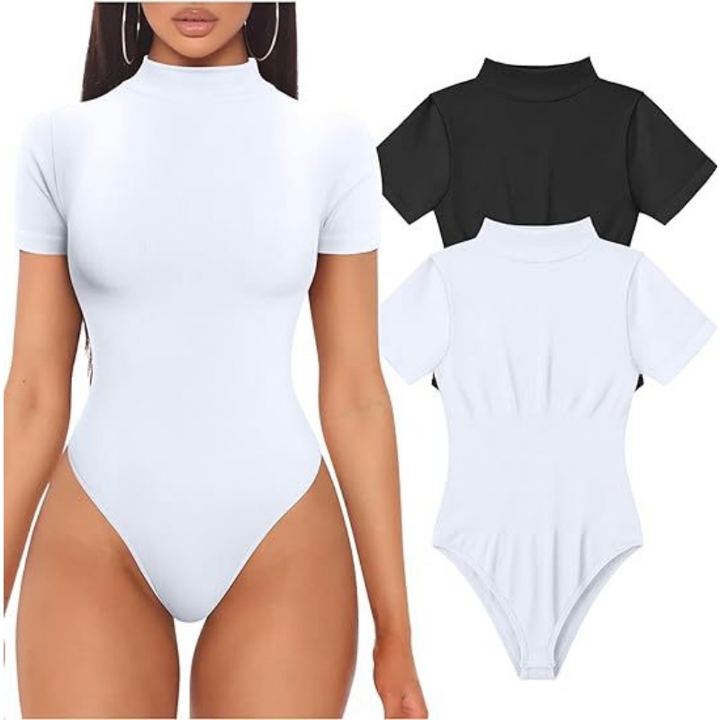 Short Sleeve Turtleneck Bodysu - Vintage Fashion Fabrics ulasan dan harga