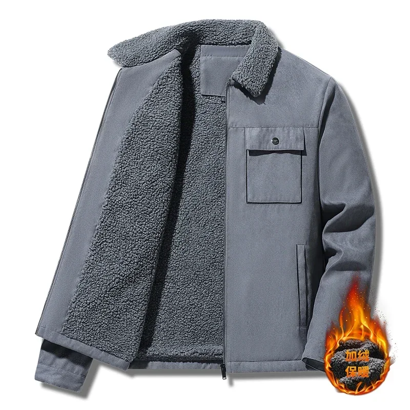 Winter Men Jackets Suede Warm  - Vintage Windbreaker Nylon ulasan dan harga