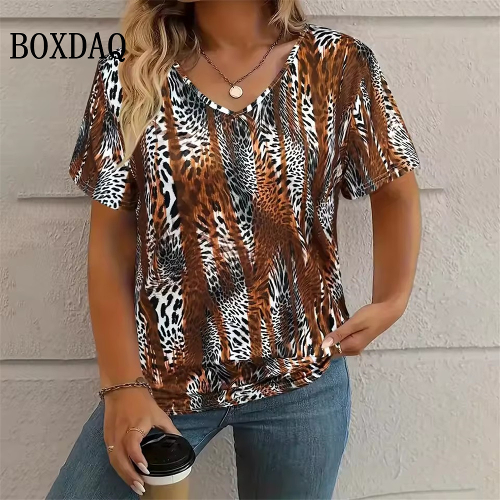 Summer Vintage Leopard 3D Prin - Vintage Fashion Fabrics ulasan dan harga